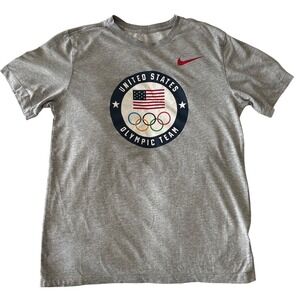 Nike United States Olympic Team Dri-FIT T-Shirt Gray Short Sleeve Unisex Small